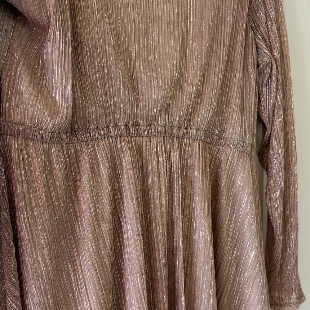 Elegant Rose Gold Long Sleeve Dress - Picture 3 of 3